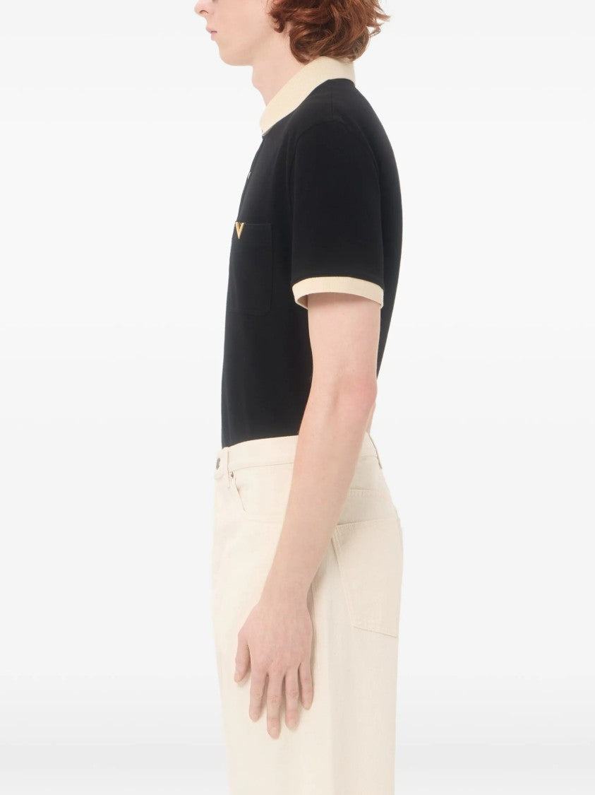 Valentino Polo Jersey Vgold Short-Sleeve Polo
