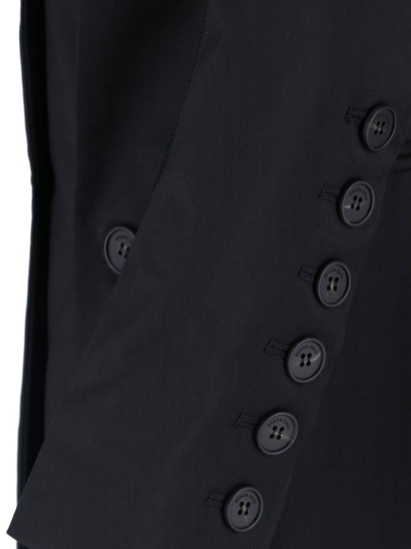 Eudon Choi Black Beatrice Double-Breasted Virgin Wool Blazer
