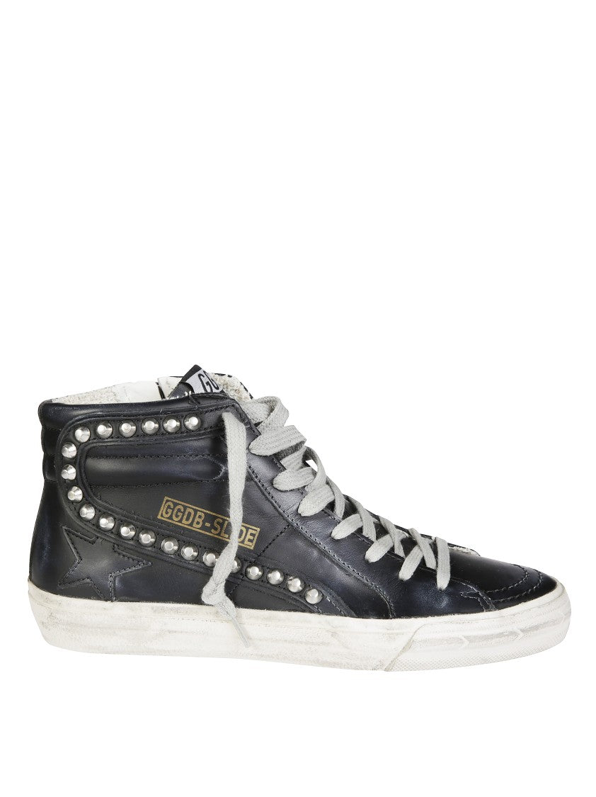 Golden Goose Studded High-Top Leather Sneakers