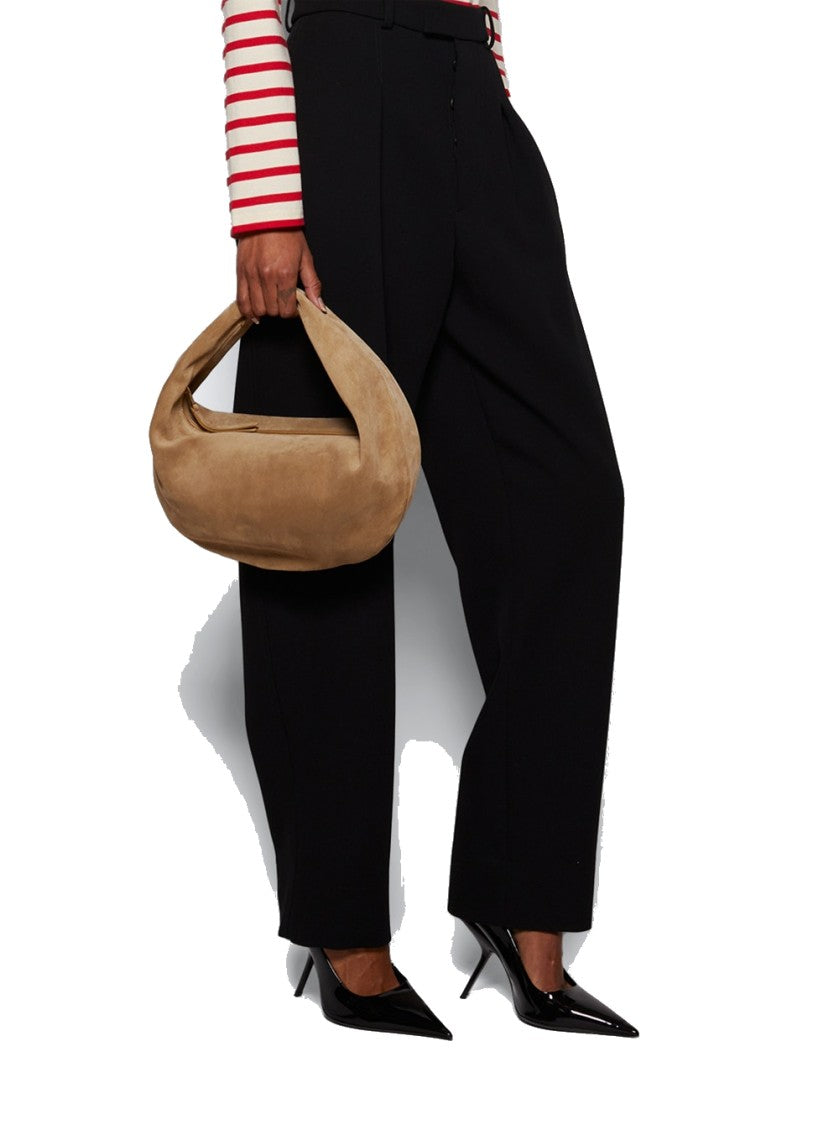 Khaite Medium Olivia Hobo Bag Wheat Suede