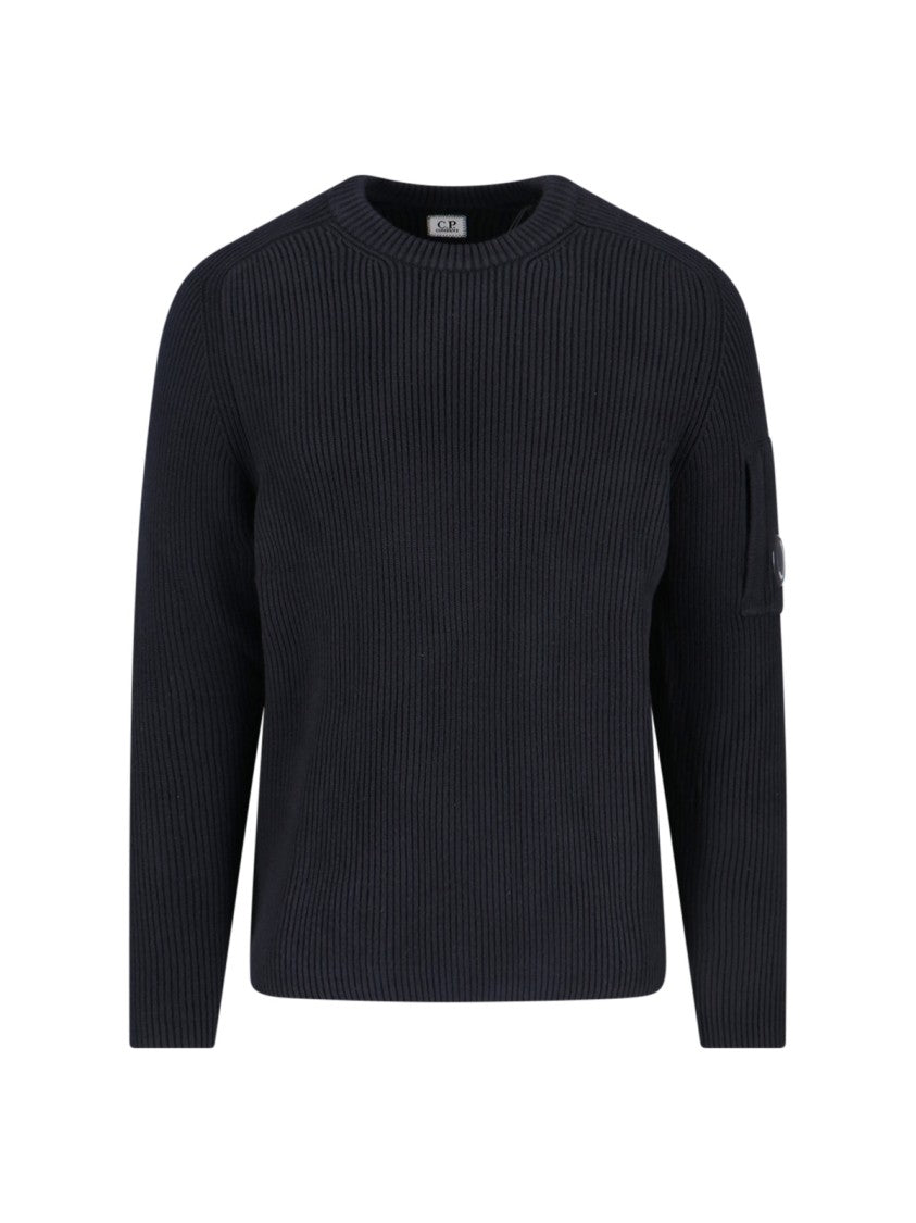 C.P. Company Logo Crewneck Sweater – Black