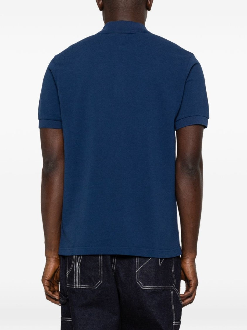 Kenzo Deep Blue Embroidered Patch Silk Polo