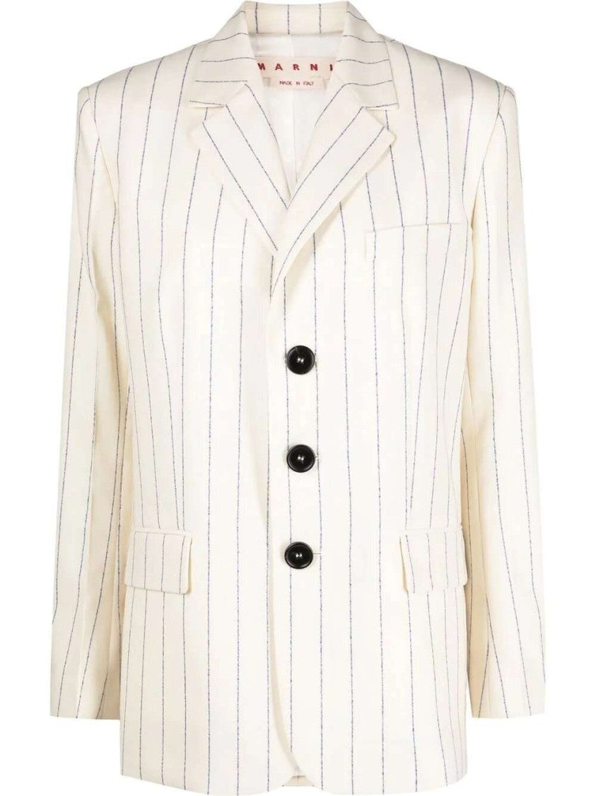 Marni Striped Virgin-Wool Blazer