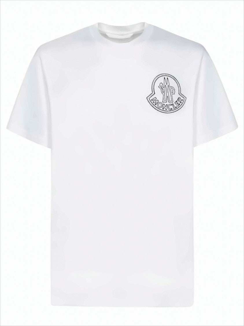 Moncler Minimalist Short-Sleeve Cotton T-Shirt With Distressed Logo