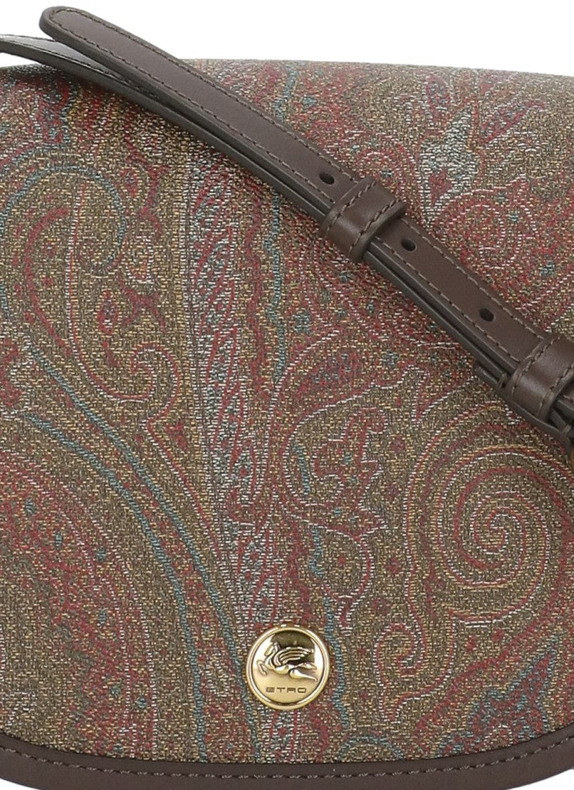 Etro Earthy Toned Paisley Pattern Shoulder Bag With Adjustable Strap