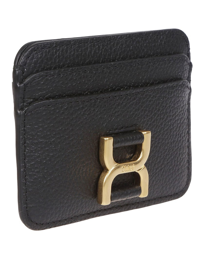 Chloé Pebbled Black Leather Cardholder