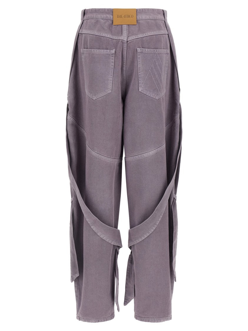The Attico Garment-Dyed Purple Denim Jeans