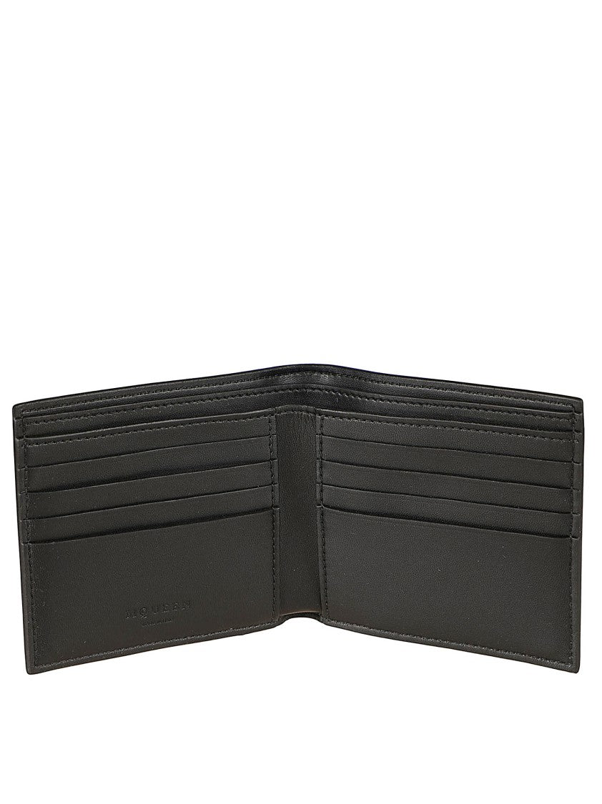 Alexander Mcqueen Sophisticated Black Calf Leather Wallet