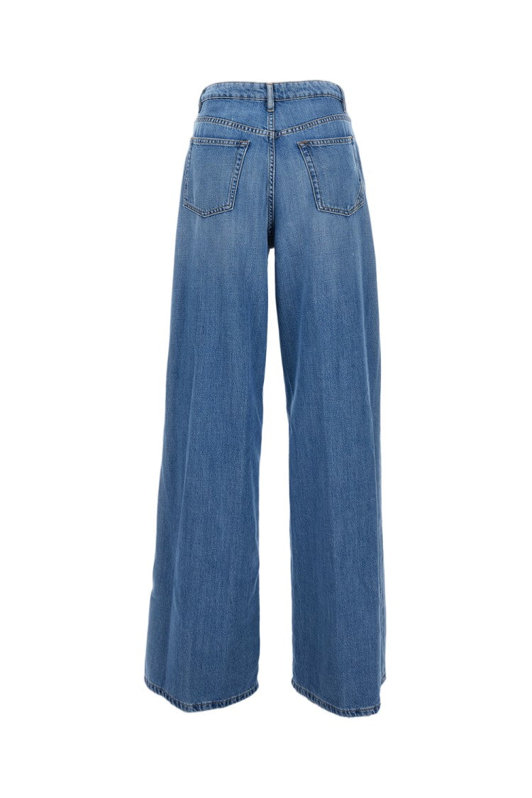 3X1 Sky Blue Cropped Wide-Leg Jeans