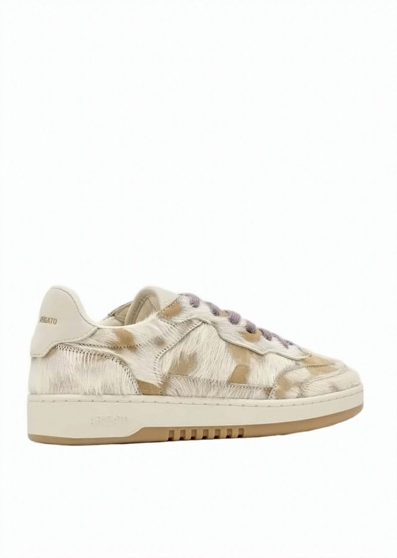 Axel Arigato Textured Low-Top Sneakers With Lilac Laces And Cream Sole