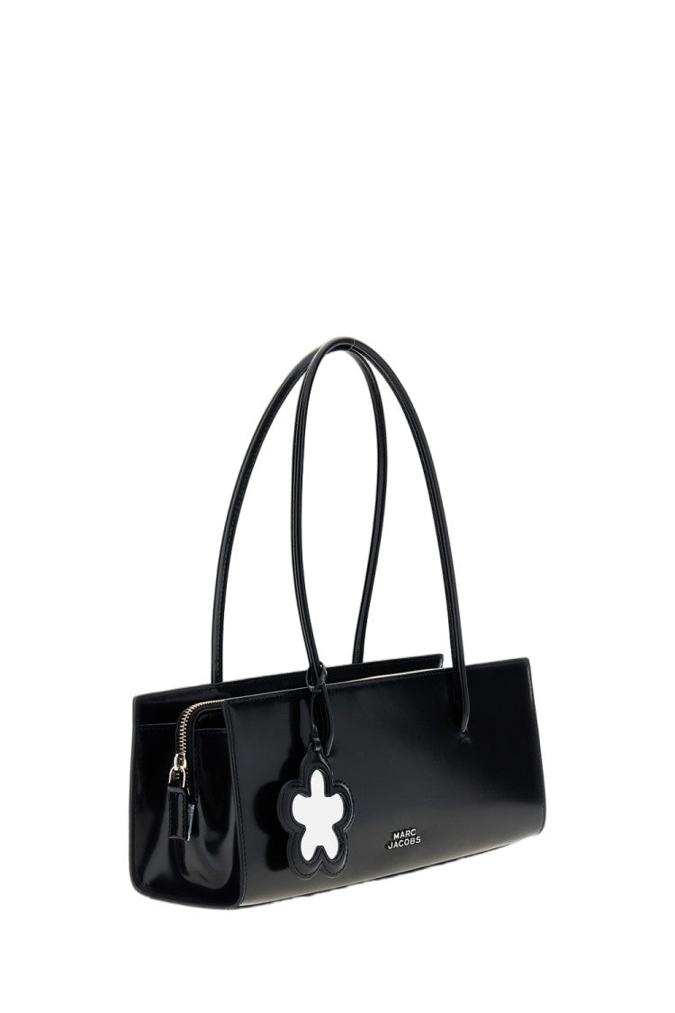 Marc Jacobs Brushed Leather Shoulder Bag With Magnetic Closure And Dual Compartments