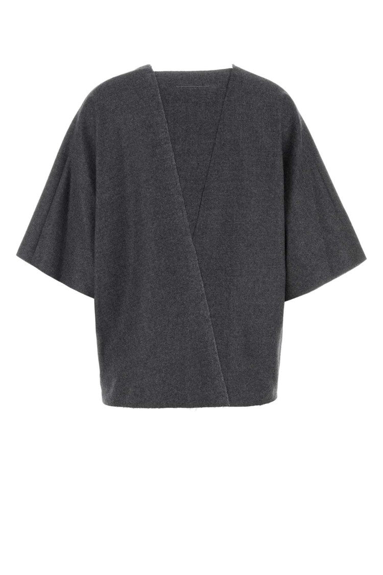 Mm6 By Maison Margiela Dark Grey Wool Top
