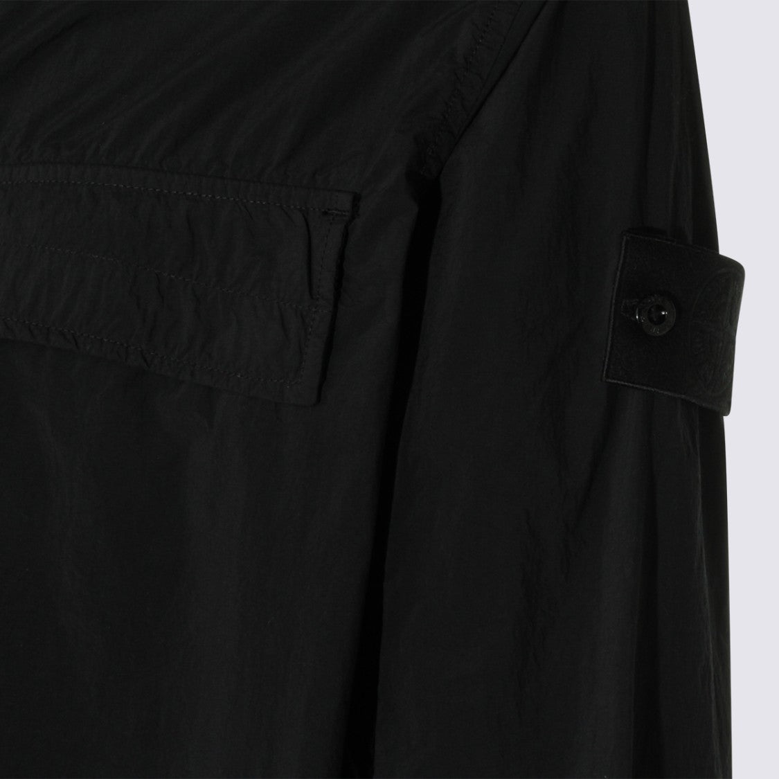 Stone Island Long-Sleeve Black Shirt With Classic Collar