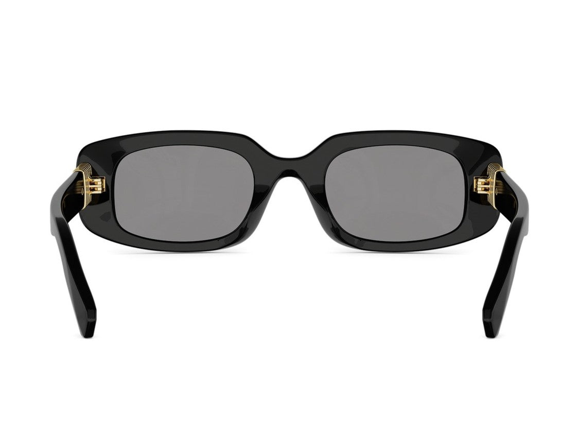 Bulgari Black Bv40084i Oversized Gold Detail Square Sunglasses