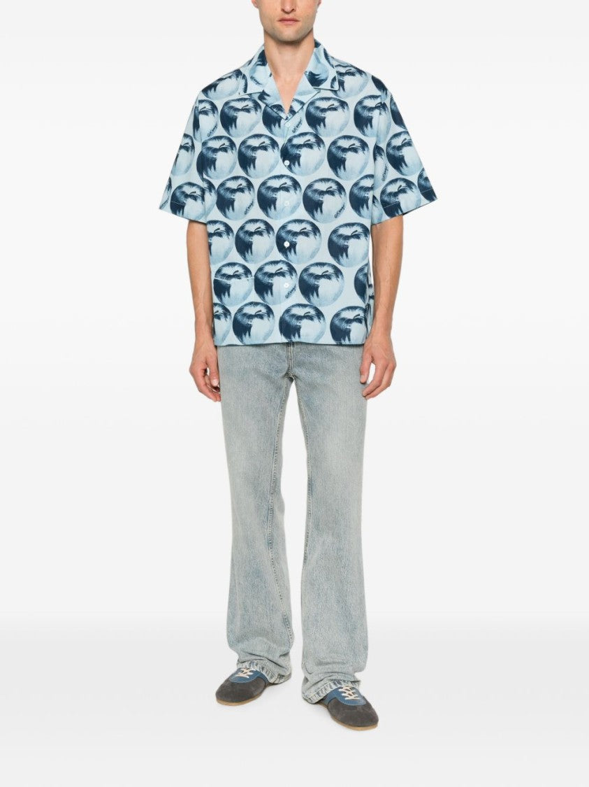 Kenzo Apple Print Short-Sleeved Shirt With Camp Collar