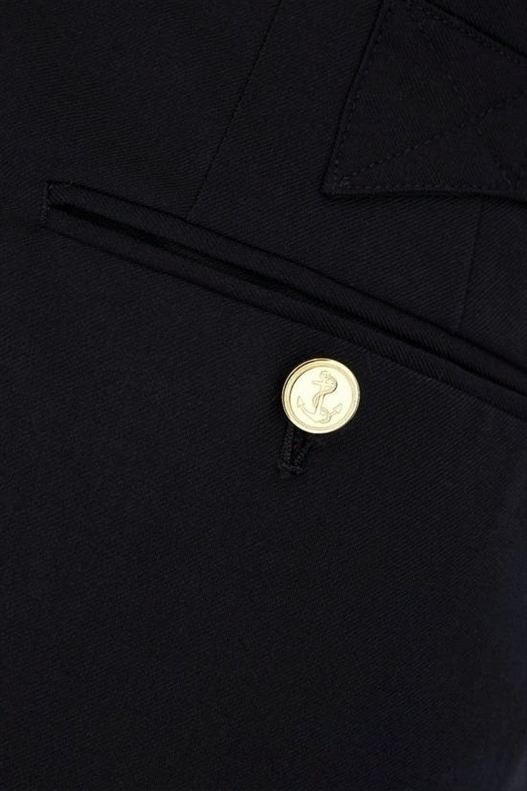 Thom Browne Cropped Black Suit Pants With Wide Cuffs