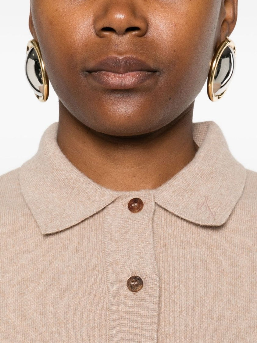Jacquemus Beige Polo Neck Wool Cashmere Sweater