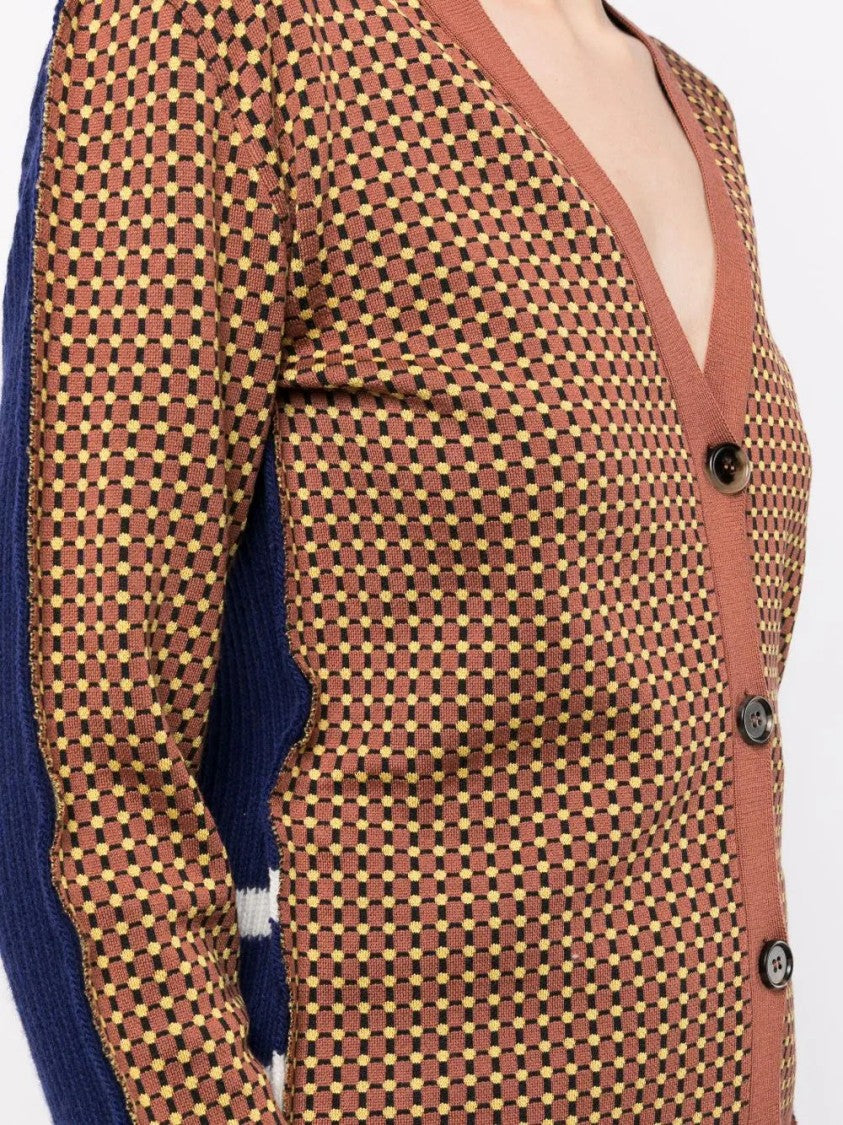 Marni Graphic-Print V-Neck Cardigan