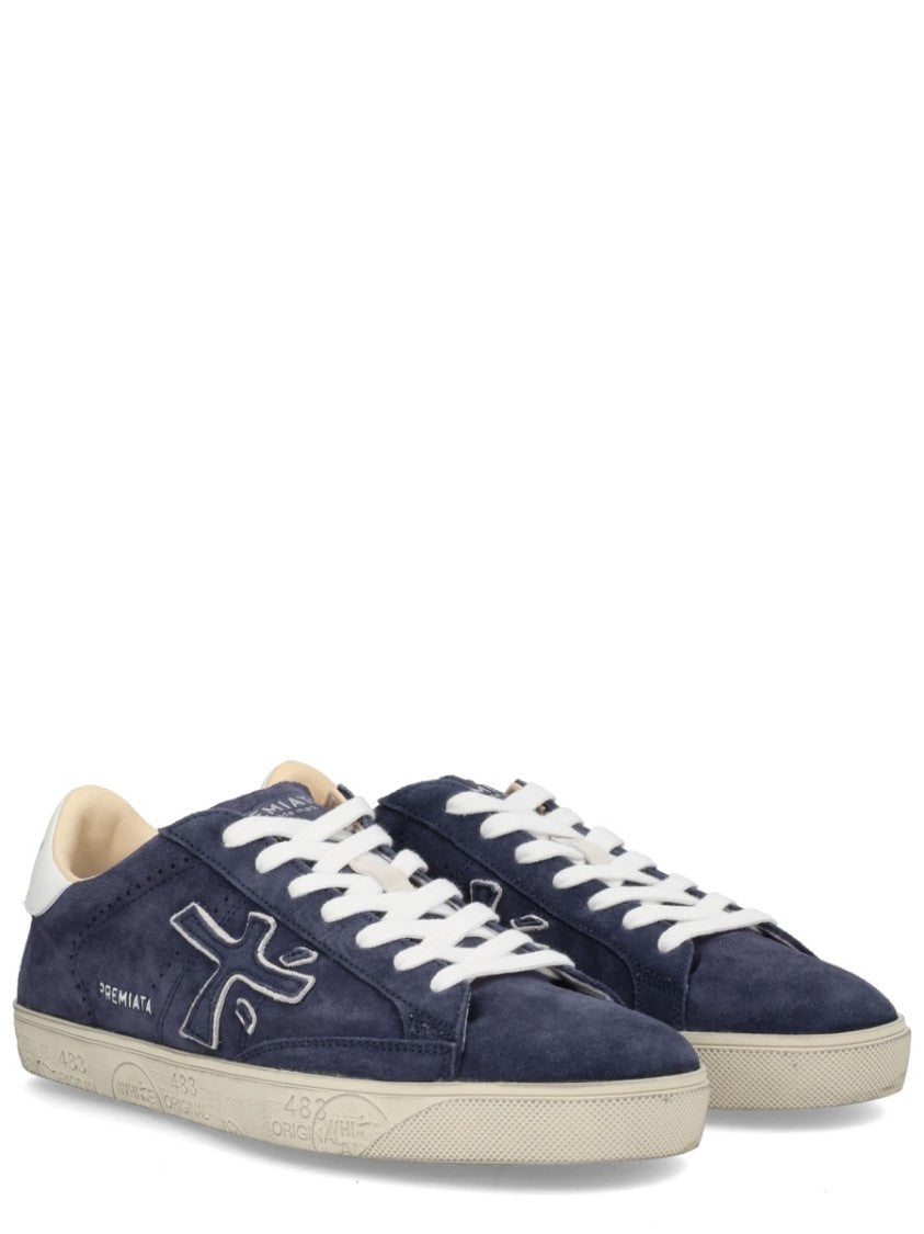 Premiata Steven 6643 Navy Leather Sneakers