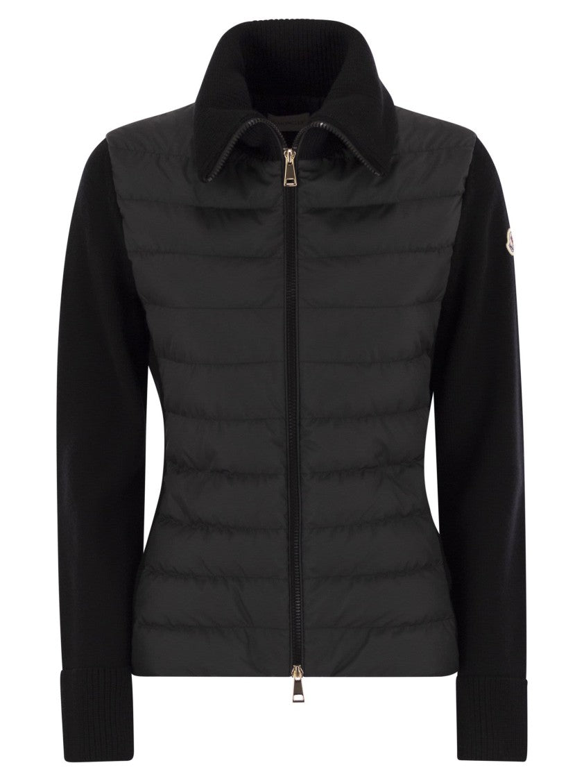 Moncler Padded Wool Cardigan With Zip