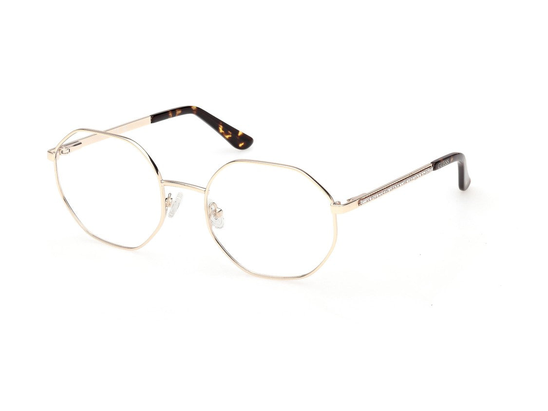 Guess Gold Gu50363 Geometric Metal Rhinestone Eyeglasses