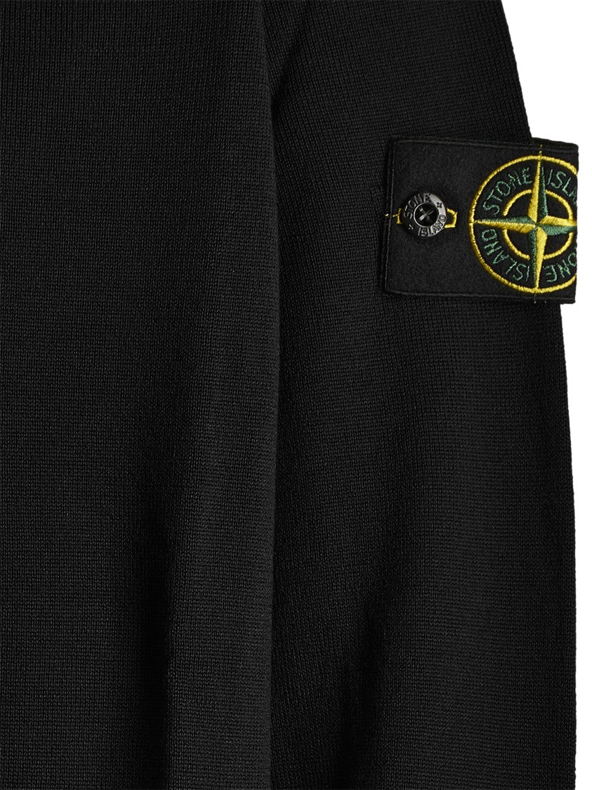 Stone Island Textured Knit Black Sweater