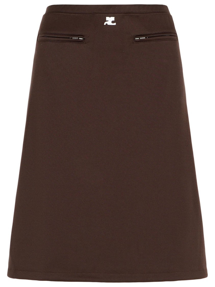 Courrèges Brown Polyester Skirt
