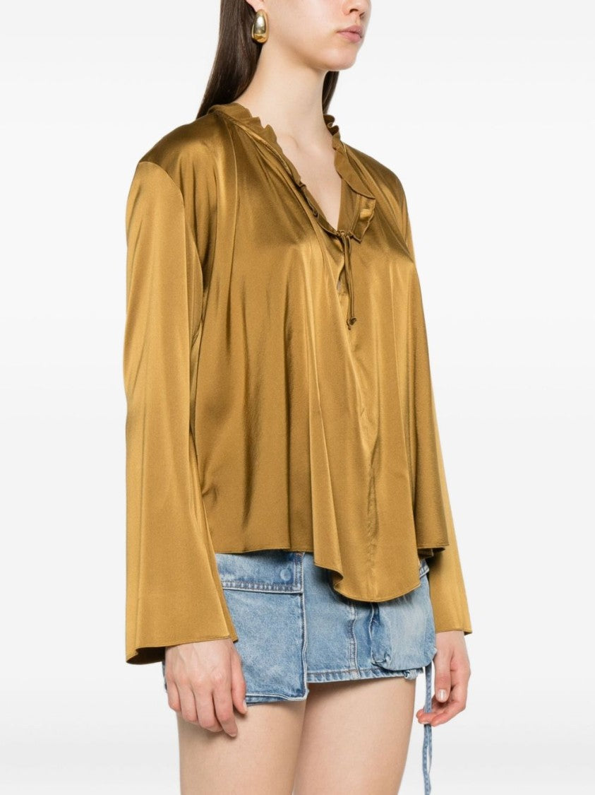 Forte Forte Soft Silk Blend Green Blouse