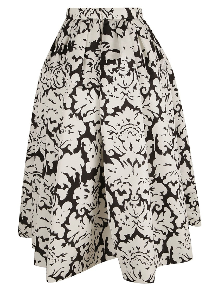 Alexander Mcqueen Floral Print Pleated Skirt