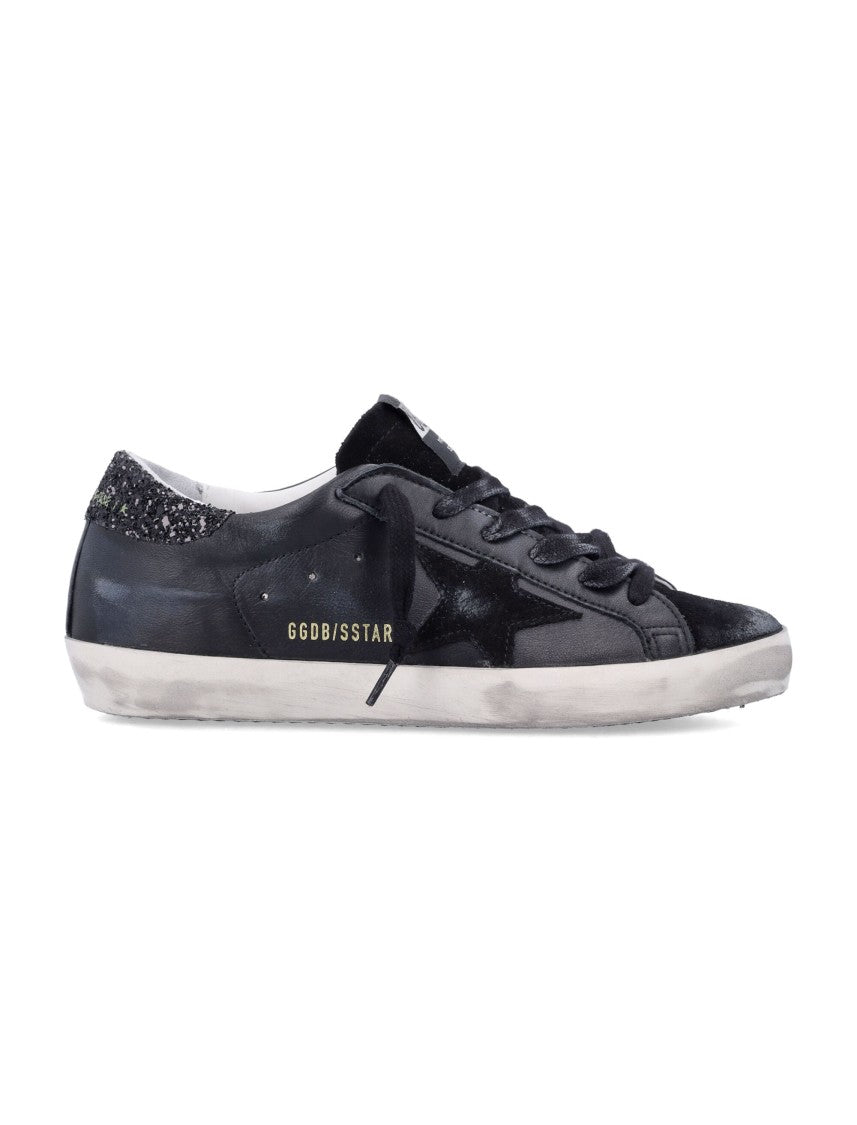 Golden Goose Black Super-Star Leather Sneakers