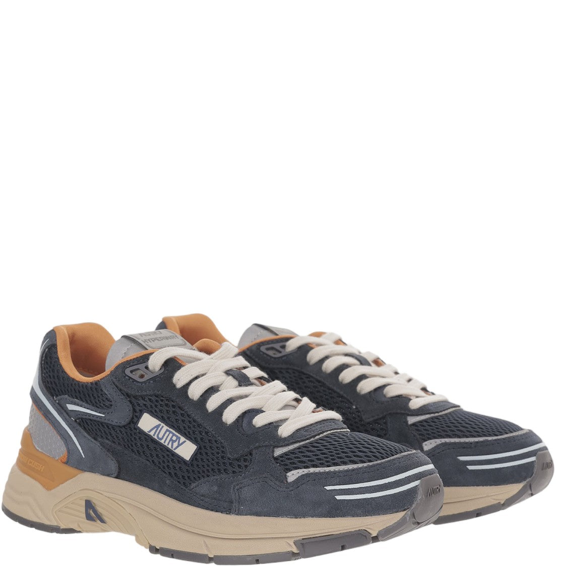 Autry Multi-Material Front Lacing Sneakers With Cushioned Sole