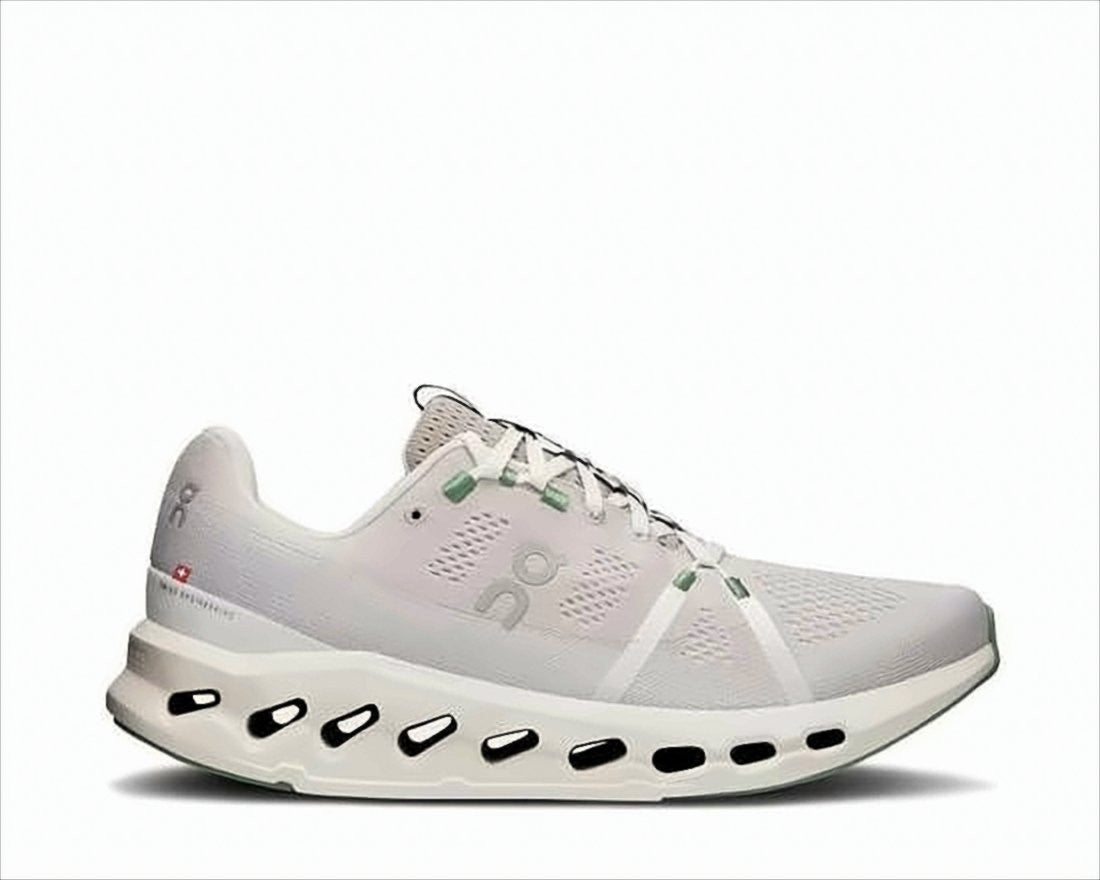 On Running Sleek White Sneakers With Breathable Mesh Upper And Cushioned Sole
