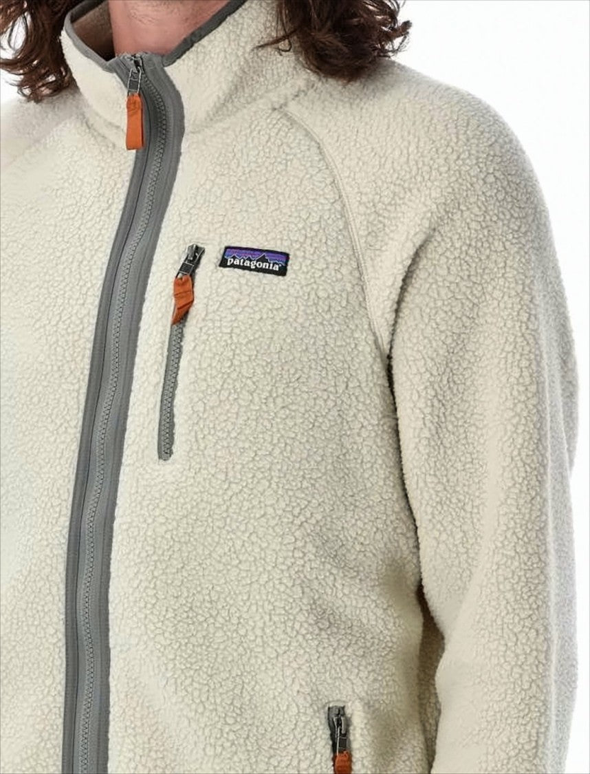 Patagonia Textured Fleece Jacket With High Collar