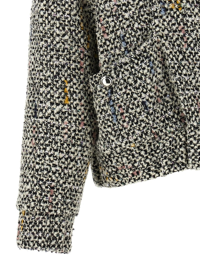 Alessandra Rich Tweed Bomber Jacket