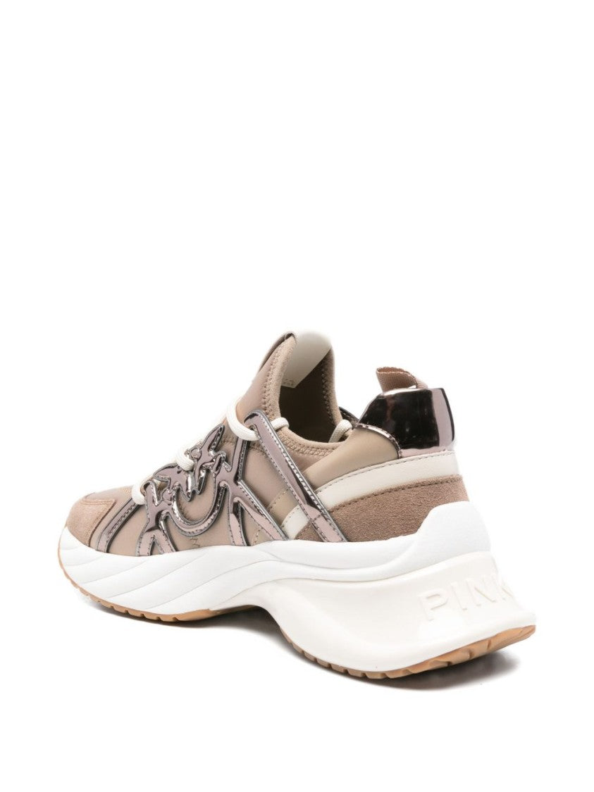 Pinko Beige Sneakers With Details And Sole