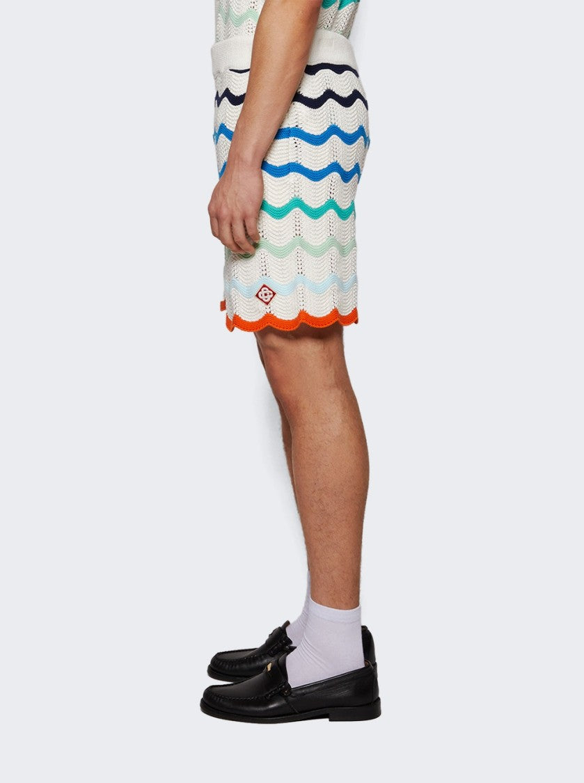 Casablanca Gradient Wave Texture Shorts Multicolor