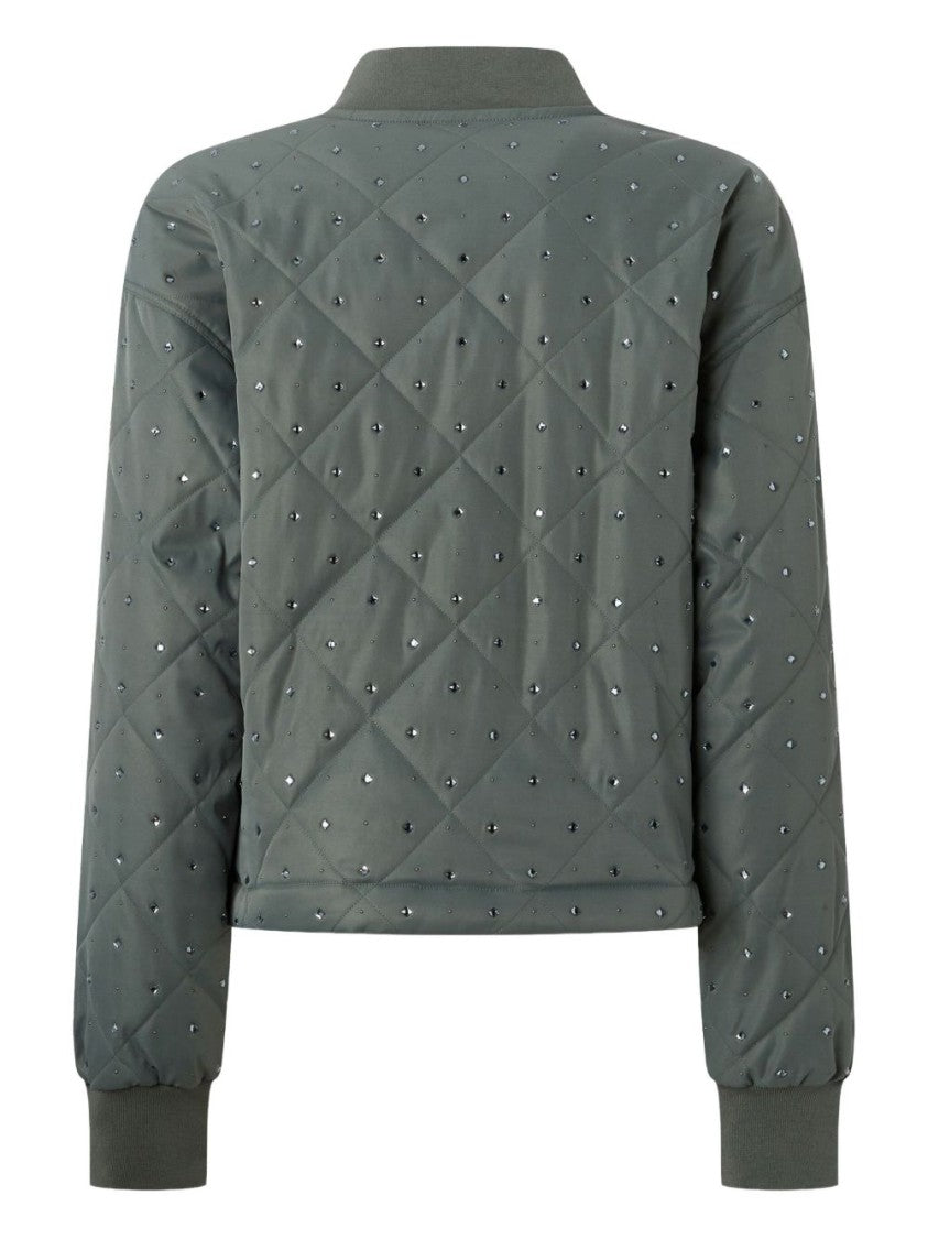 Pinko Cropped Green Quilted Jacket