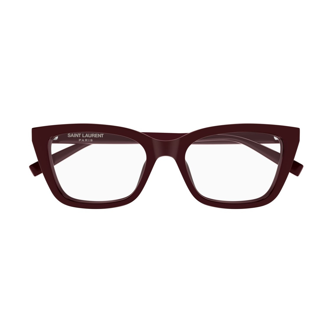Saint Laurent Rectangular Frame Eyewear In Deep Burgundy
