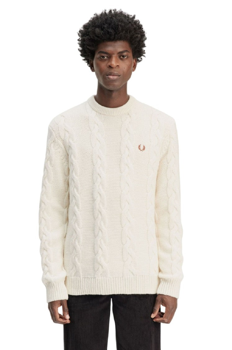 Fred Perry Cream Classic Cable Knit Sweater