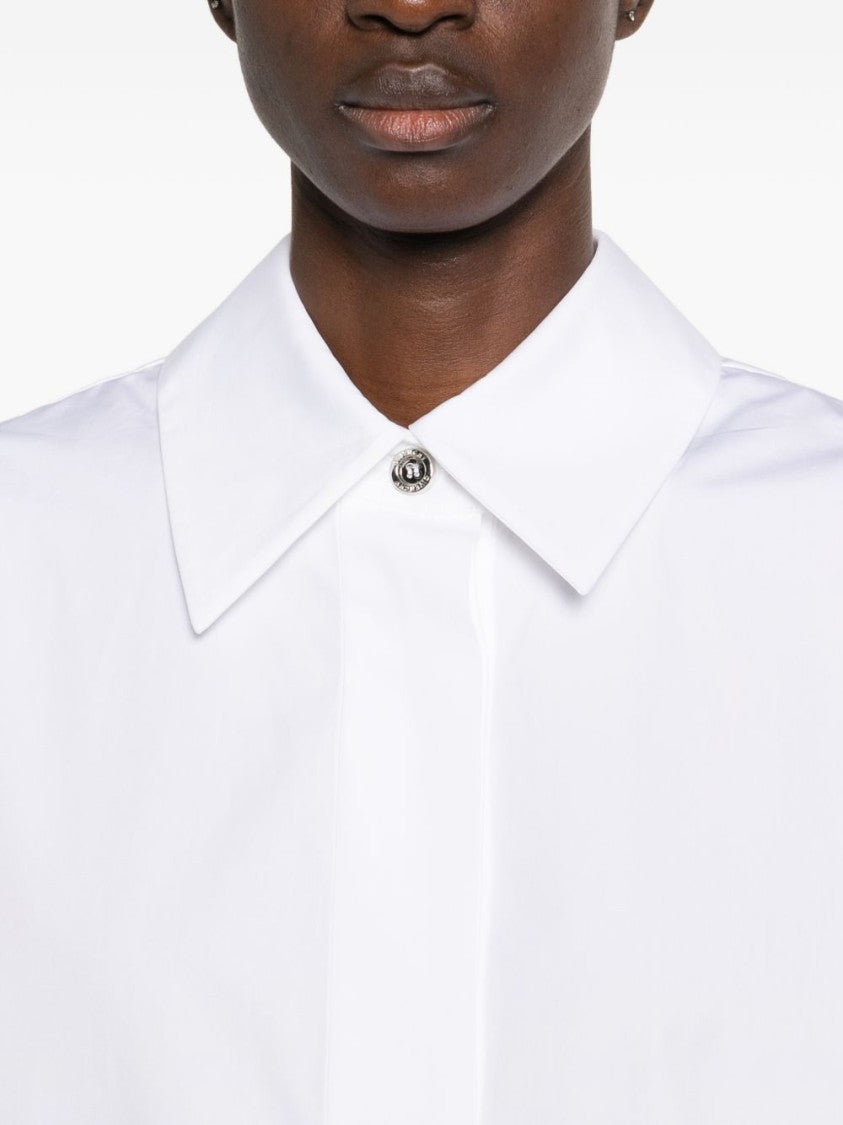 Givenchy White Silk And Nylon Button Top