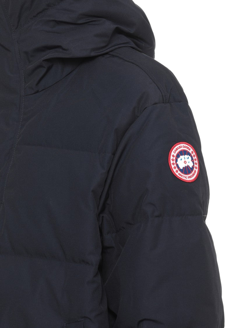 Canada Goose Blue Padded Parka With High Neck And Fleece-Lined Pockets