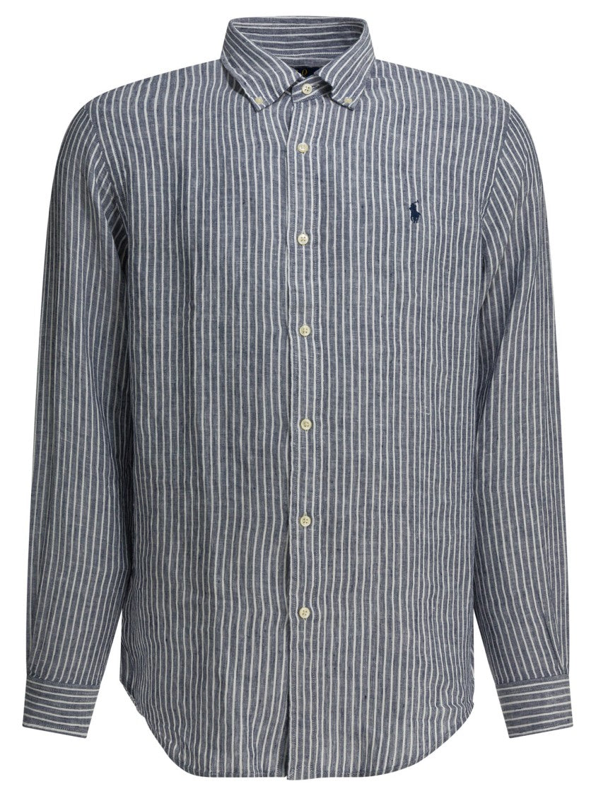 Polo Ralph Lauren Classic Striped Button-Down Shirt In 100% Linen