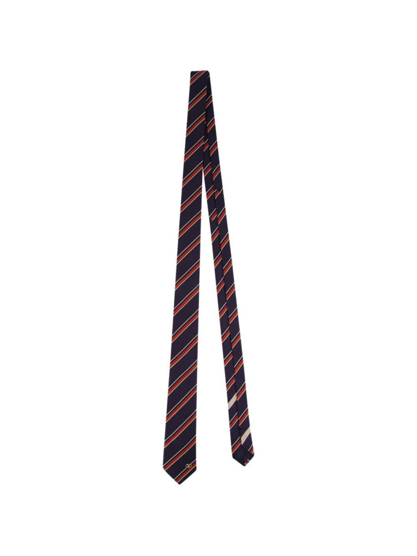 Valentino Garavani Multicolor Jacquard Regimental Silk Tie