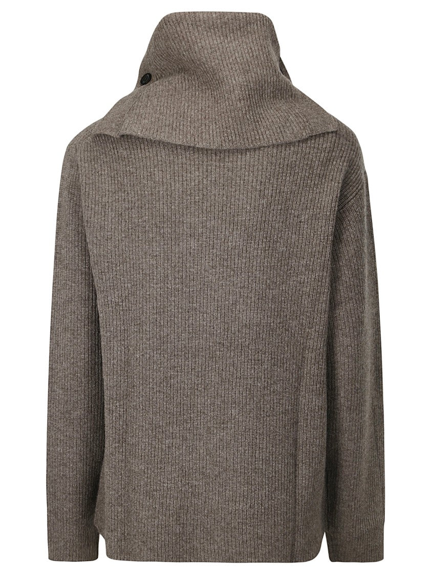 Dawei Long-Sleeved Ribbed Sweater