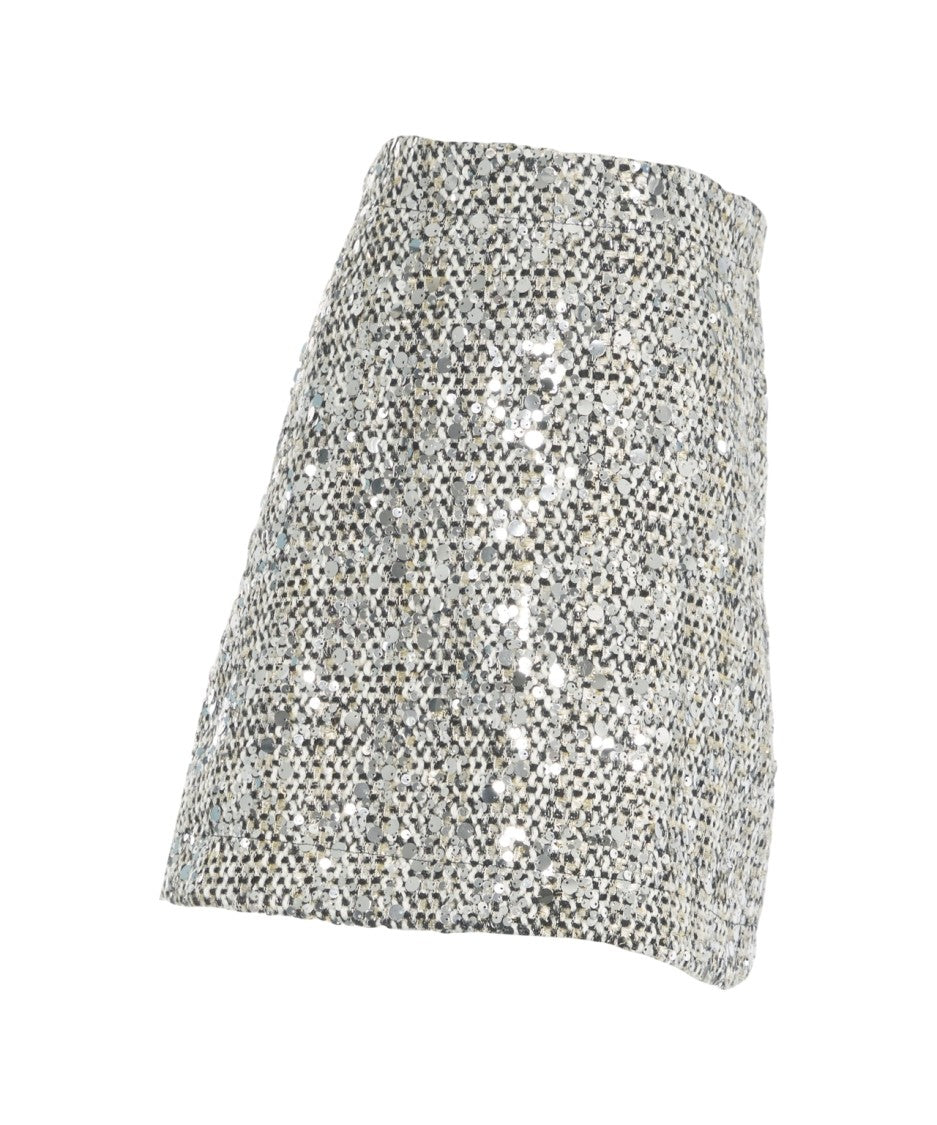 Add Sequined Mini Skirt With Flattering Trapeze Silhouette