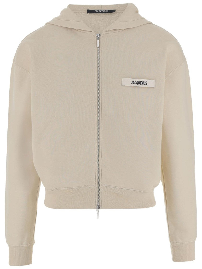 Jacquemus Grosgrain-Trimmed Zippered Hoodie With Logo Detail