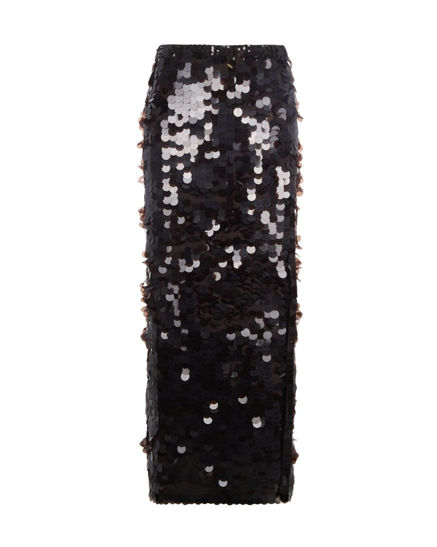 P.A.R.O.S.H. Long Skirt With Dark Brown Sequins