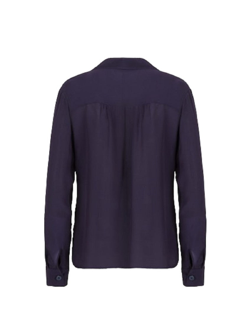 Armani Exchange Long-Sleeved Viscose Crepe Shirt With Classic Collar