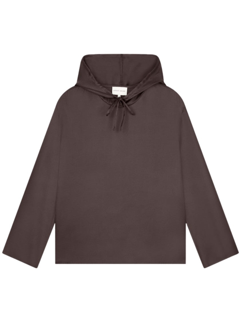 Loulou Studio Hooded Silk Shirt With Drawstring Closure