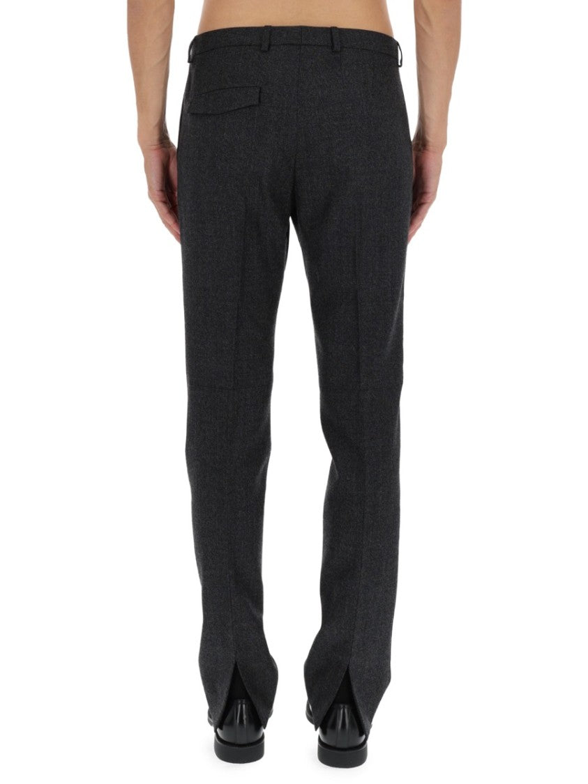 Gucci Tailored Slim Fit Pants In Dark Charcoal Buffalo Wool